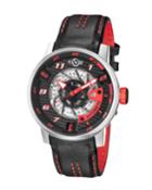 Men's Automatic-self-wind Motorcycle Sport Black Leather