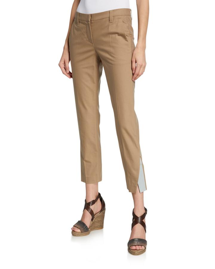 Tailored Cotton-twill Cigarette Pants