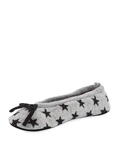 Cashmere Slippers W/star Intarsia