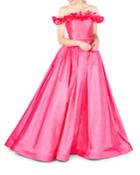 Ruffle Off-the-shoulder Ball Gown