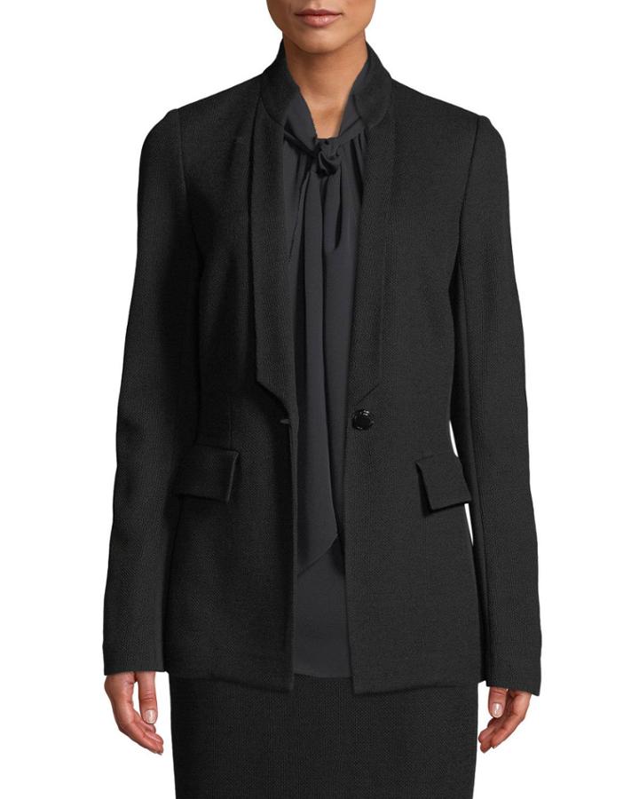 Paneled Wool-blend Pique Jacket