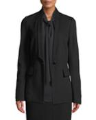 Paneled Wool-blend Pique Jacket