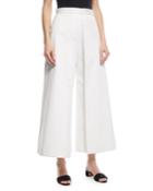 Pleat-front Stretch-ottoman Culottes