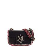 Insignia Small Chain Satchel Bag, Black/red