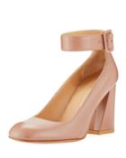 Clarisa Ankle-strap Block-heel Pump,