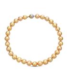 Elegant 14k Golden South Sea Off-round Pearl Necklace,