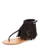 Suede Fringe Flat