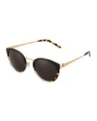 Round Semi-tortoiseshell Acetate/metal