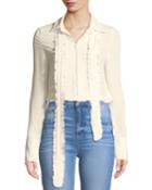 Dash-duty Chiffon Button Front Blouse