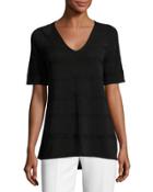 Staggered Links Striped Short-sleeve