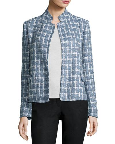 Hollis Tweed Relaxed Jacket, Coastal Blue