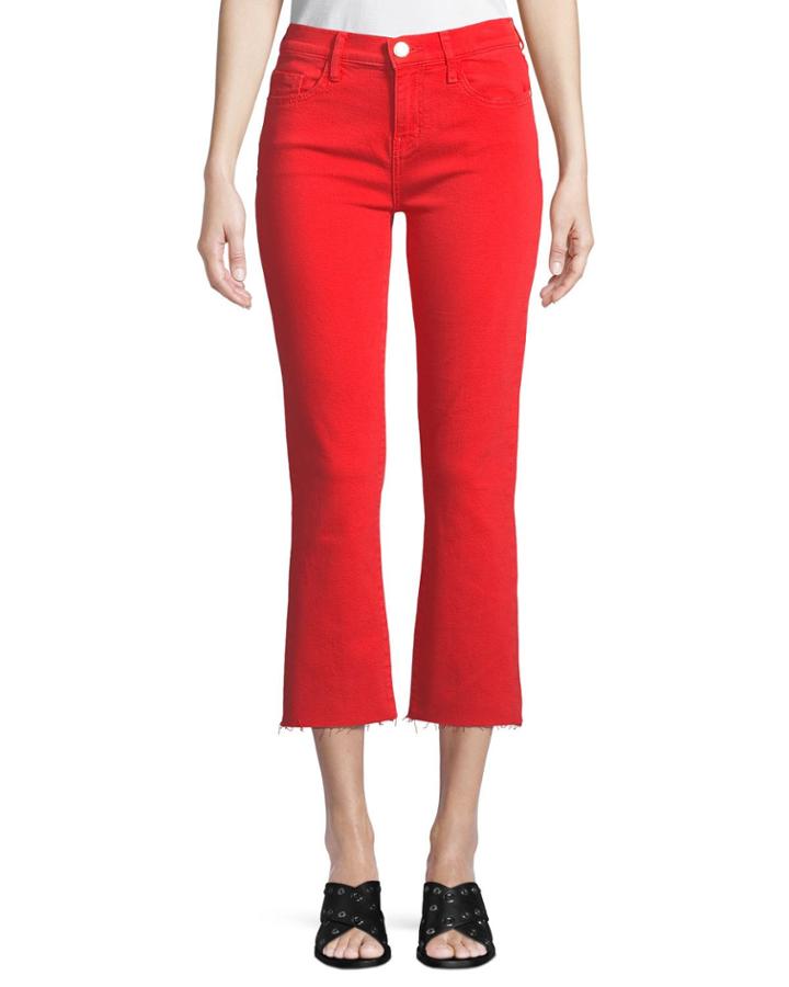 The Kick Flare-leg Cropped Jeans With Cut Hem