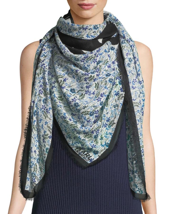 Karl Bluebell Print Fringe