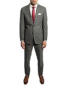 Men's Slim-fit Wool Two-piece Suit With Wide