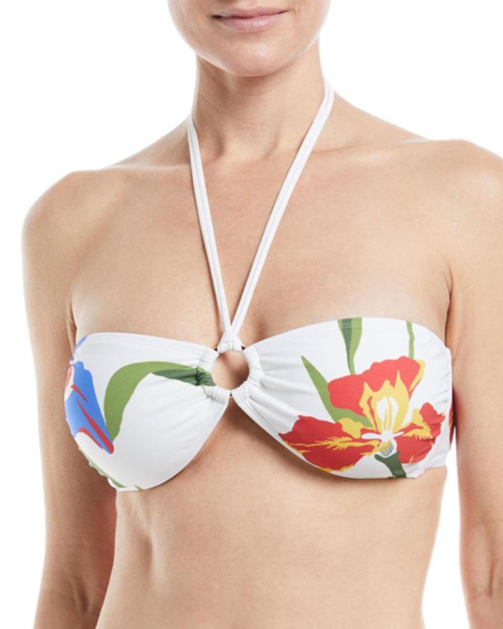 Ring Floral-print Bandeau Halter
