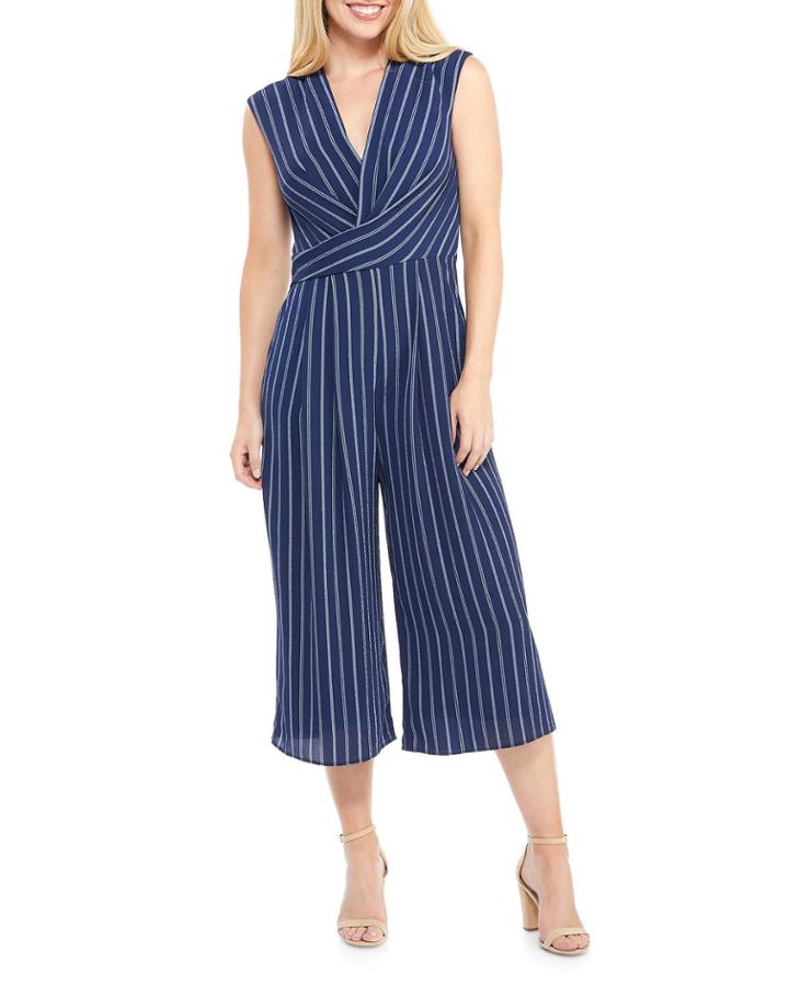 Rope Striped Culotte Jumpsuit
