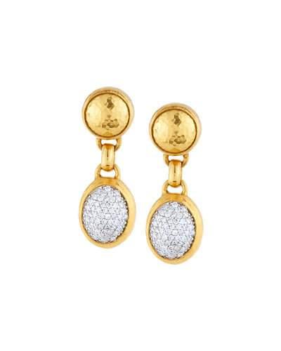 Amulet 24k Pave Diamond Double-drop Earrings