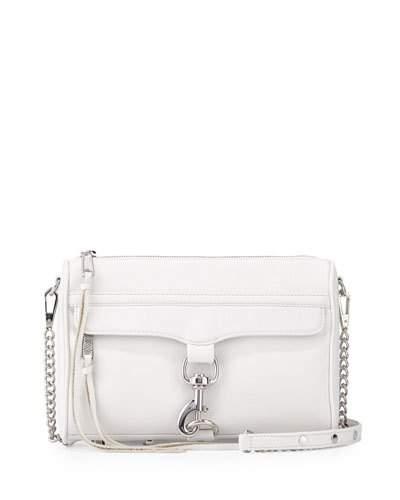 Mac Leather Clutch Crossbody Bag, White