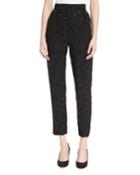 Mosaic Jacquard Pleat-front Ankle Pants