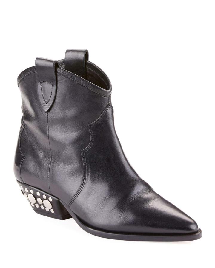 Dawyna Point-toe Stud-heel Western Bootie