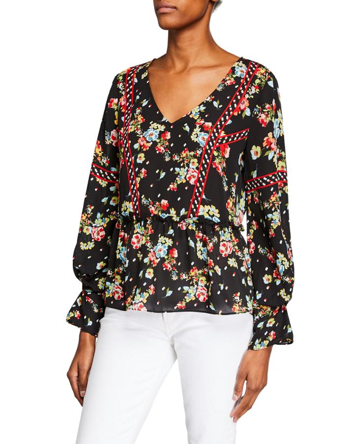 Floral Polka-dot Top