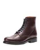 Brayden Lace-up Leather Boot, Dark Brown