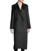 Notched-lapel Wrap Baby Suri Alpaca Duster Coat