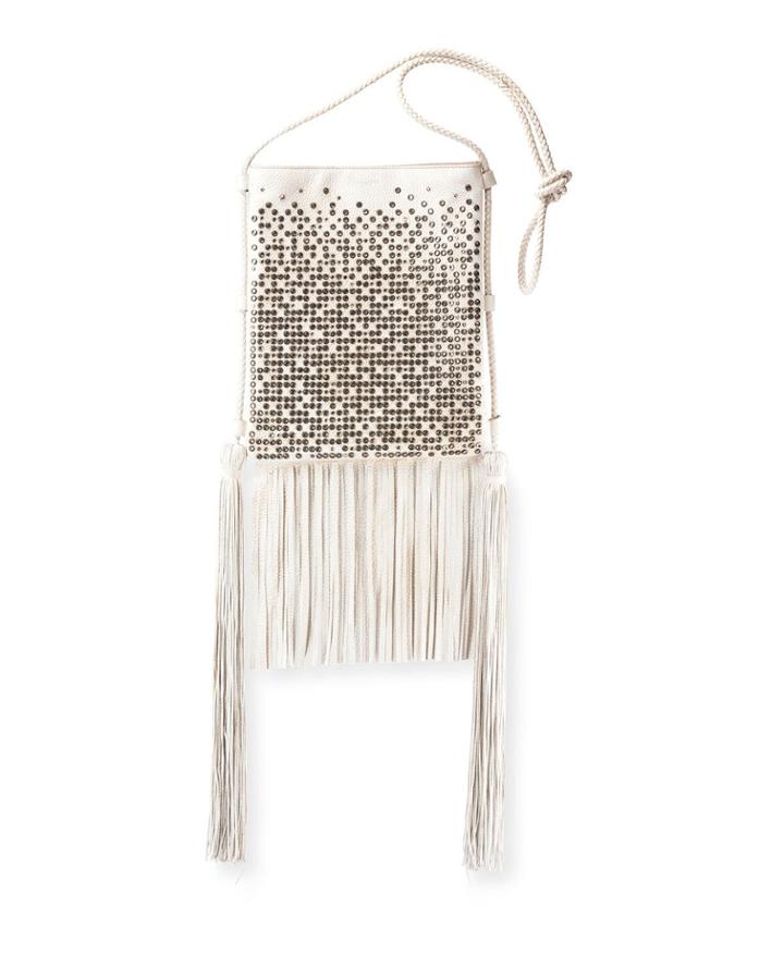 Tanger Medium Flat Studded Fringe Crossbody Bag