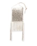 Tanger Medium Flat Studded Fringe Crossbody Bag
