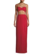 Sheer-back Cutout Column Gown