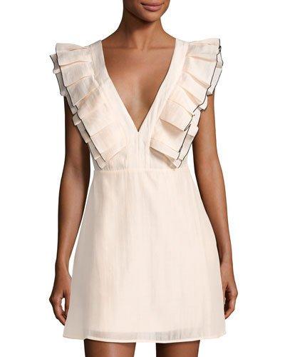 Remind Me Deep V Mini Dress, Blush