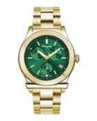 Men's 42mm Chronograph Watch W/ Bracelet Strap, Gold/green