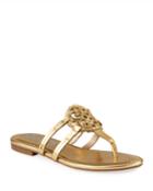 Clara Metallic Medallion Thong Flat