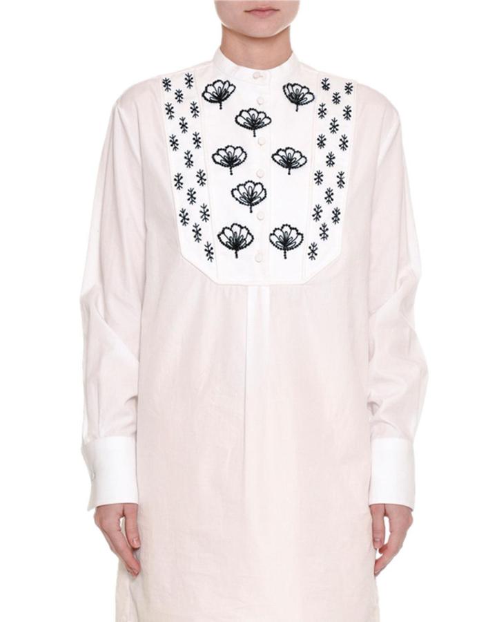 Embroidered Long Cotton Tunic
