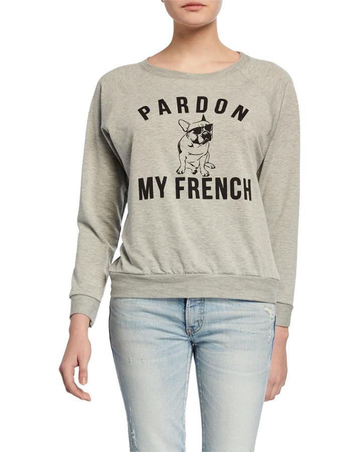Pardon My French Graphic-print Long-sleeve Pullover