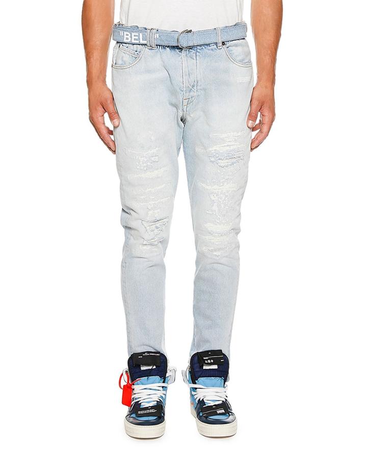 Men's Slim-fit Low Crotch Denim Jeans