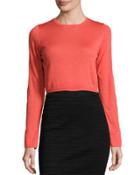 Cashmere Long-sleeve Crop Top