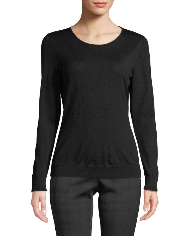 Jersey Stretch Wool Scoop-neck
