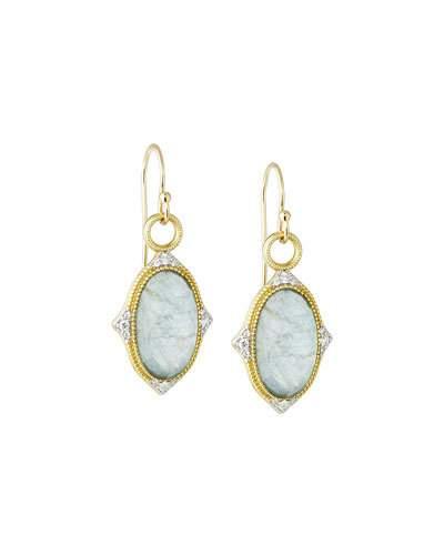 18k Moroccan Largeturquoise & Diamond Drop Earrings