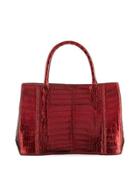 Small Sectional Crocodile Tote Bag, Red Z7