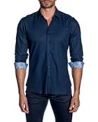 Men's Long-sleeve Button-down Micro-woven Shirt W/ Paisley Facing