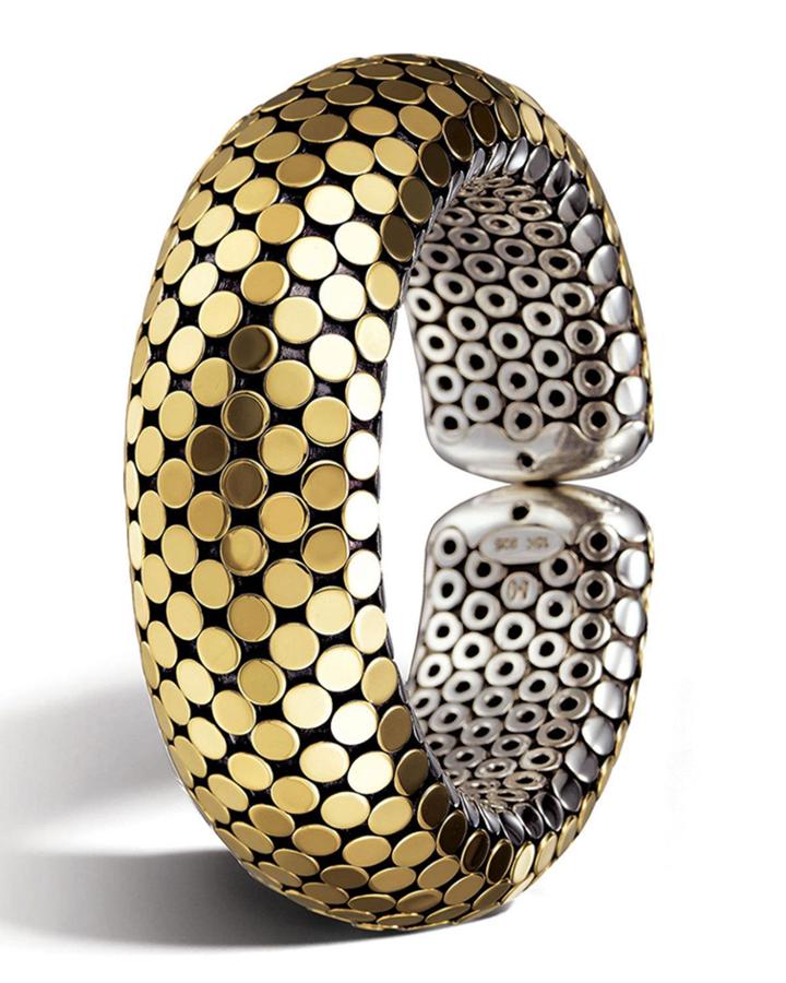Dot 18k Gold & Silver Flexible Cuff,