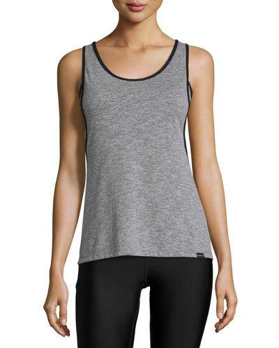 Jump Layered Tank Top, Heather Gray/black