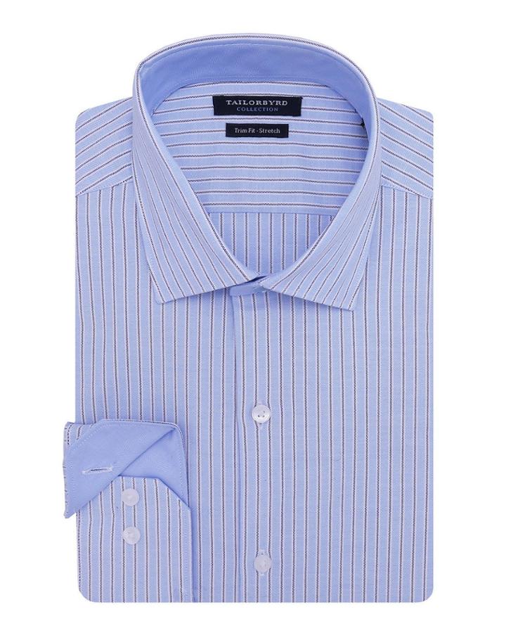 Men's Trim Fit Stretch Fancy Striped Zigzag Dress