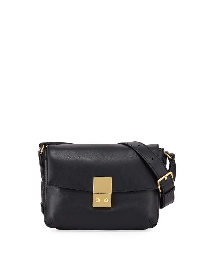 Allanna Leather Crossbody Bag, Black