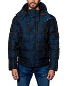 Alaska 2b Camo Hooded Puffer Jacket, Dark Blue