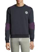 Contrast-panel Crewneck
