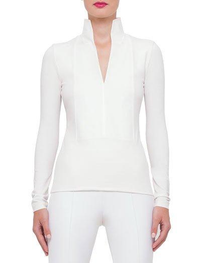 Long-sleeve Stand-collar Pullover, Anemone