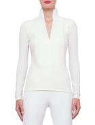 Long-sleeve Stand-collar Pullover, Anemone