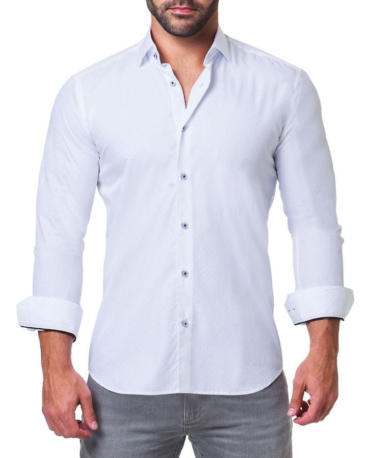 Men's Fibonacci Sparkle White Shaped-fit